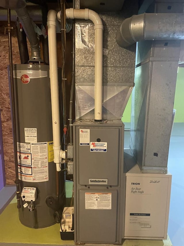 1508 Hoover St, New Holstein, WI 53061 - utilities with gas water heater and heating unit