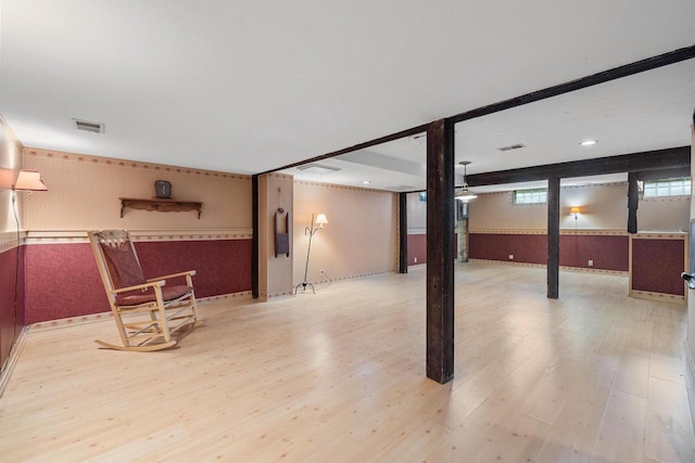7873 N Edgeworth Dr, Milwaukee, WI 53223 - basement featuring wallpapered walls and wood finished floors