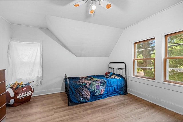 413 S Howard St, Princeton, WI 54968 - bedroom with lofted ceiling and wood finished floors