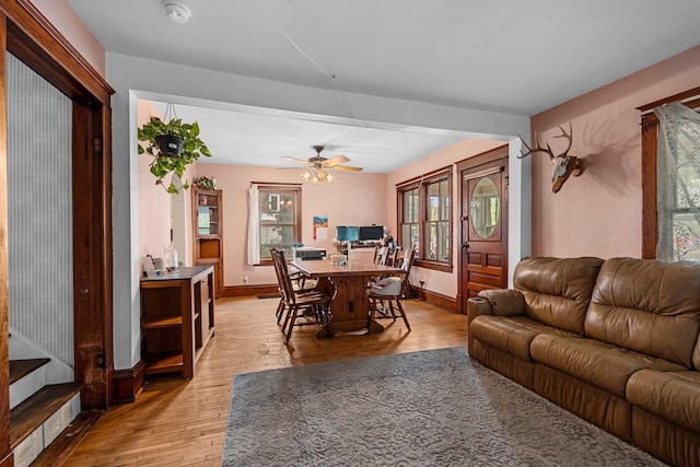 413 S Howard St, Princeton, WI 54968 - dining area featuring light wood-style floors and ceiling fan