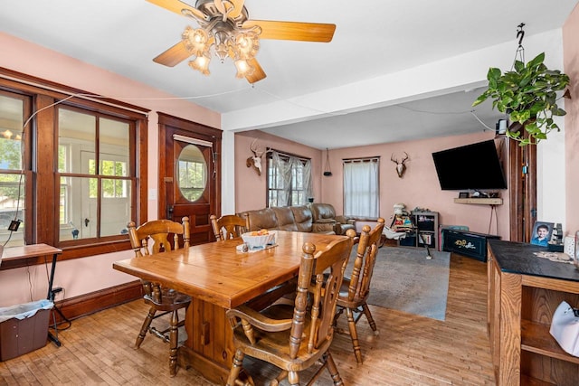 413 S Howard St, Princeton, WI 54968 - dining room with a ceiling fan and light wood finished floors