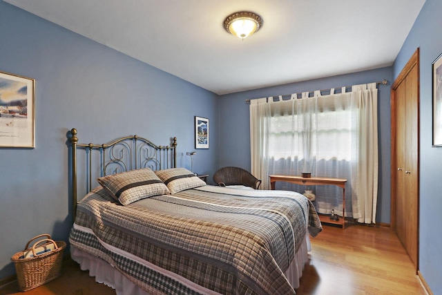 32665 Academy Rd, Burlington, WI 53105 - bedroom with light wood-style flooring and a closet