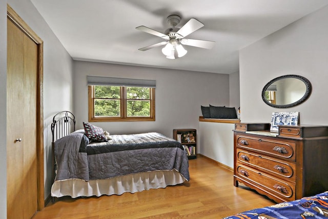 32665 Academy Rd, Burlington, WI 53105 - bedroom with wood finished floors and ceiling fan