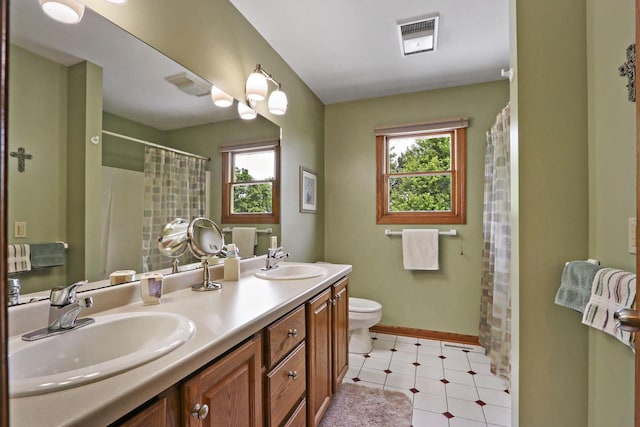 32665 Academy Rd, Burlington, WI 53105 - full bath featuring double vanity and a shower with curtain