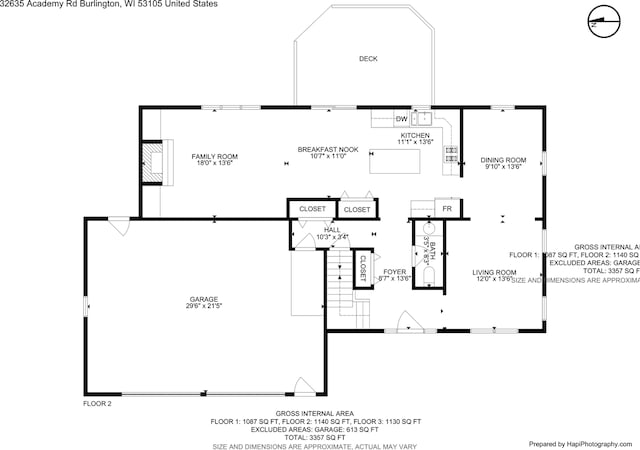 32665 Academy Rd, Burlington, WI 53105 - view of room layout