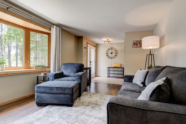 1410 Edwin St, Marinette, WI 54143 - living room featuring wood finished floors and baseboards