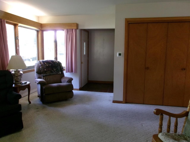 116 Mohawk Dr, Beaver Dam, WI 53916 - living area featuring carpet flooring and baseboards