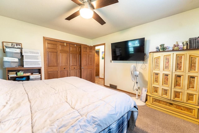 1116 Lagrange Ave, Tomah, WI 54660 - bedroom featuring carpet floors, a closet, and a ceiling fan
