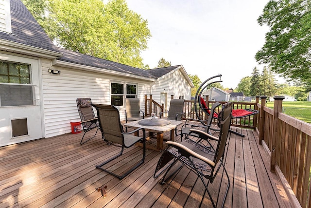 1116 Lagrange Ave, Tomah, WI 54660 - wooden deck featuring outdoor dining area