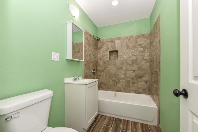 1963 S 20th St, Milwaukee, WI 53204 - bathroom featuring wood finished floors, vanity, and bathing tub / shower combination