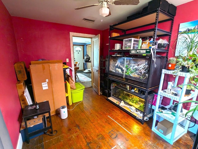 225 Caledonia St, La Crosse, WI 54603 - living room with a ceiling fan and hardwood / wood-style floors