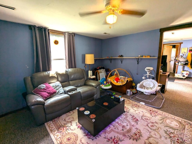 225 Caledonia St, La Crosse, WI 54603 - carpeted living area with ceiling fan