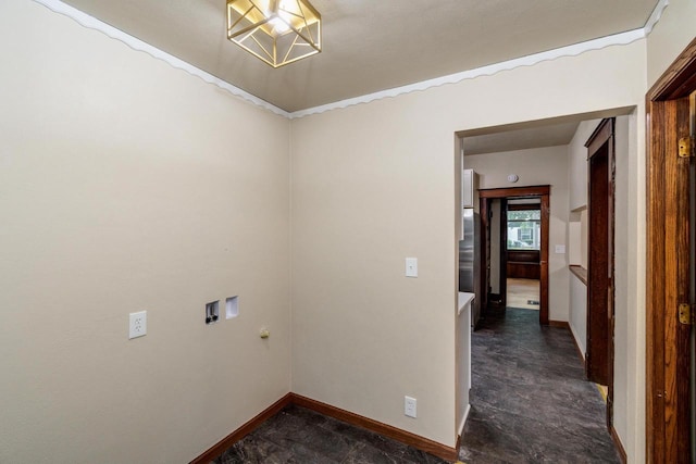 1140 Bluff St, Beloit, WI 53511 - washroom with crown molding and washer hookup
