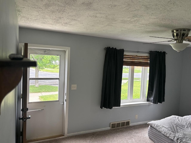 4945 W Tesch Ave, Milwaukee, WI 53220 - interior space featuring a textured ceiling, plenty of natural light, and a ceiling fan