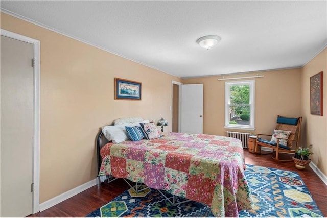 110 1st Ave, Balsam Lake, WI 54810 - bedroom featuring radiator heating unit, wood finished floors, and crown molding