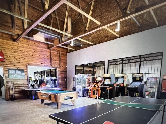 266 Victorian Village Dr Unit 226, Elkhart Lake, WI 53020 - playroom with billiards table and a high ceiling