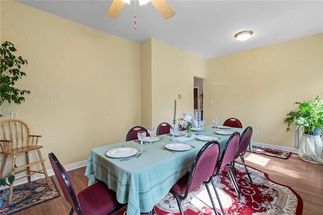 110 1st Ave, Balsam Lake, WI 54005 - dining room with wood finished floors and ceiling fan