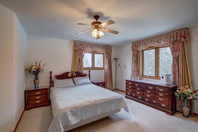 4205 Monarch Ct, Middleton, WI 53562 - bedroom featuring light colored carpet and a ceiling fan