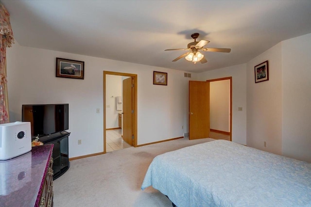 4205 Monarch Ct, Middleton, WI 53562 - bedroom with light carpet and a ceiling fan