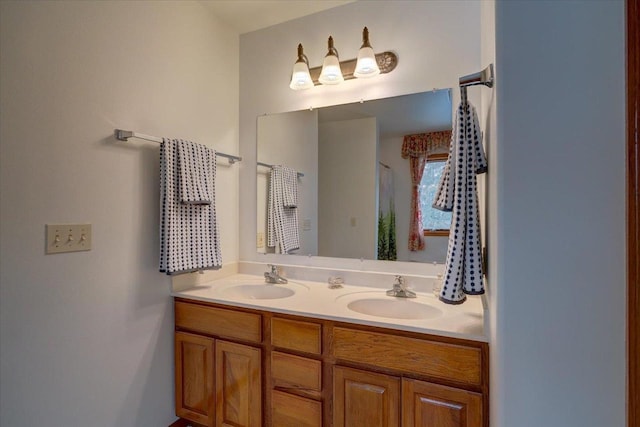 4205 Monarch Ct, Middleton, WI 53562 - full bathroom featuring double vanity and a shower with curtain