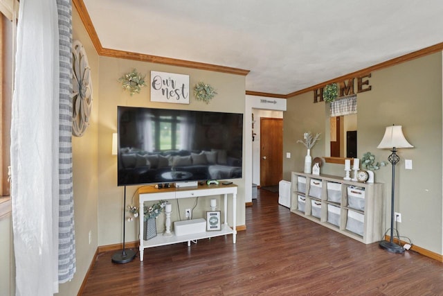 1603 Mckenna Blvd, Madison, WI 53711 - living area featuring wood finished floors and crown molding