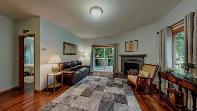 654 Riverview Ct Unit 2-Bldg C, Jefferson, WI 53549 - living area with wood finished floors, healthy amount of natural light, and a fireplace