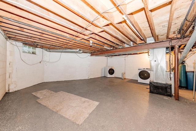 W169N11492 Biscayne Dr, Germantown, WI 53022 - basement with washing machine and clothes dryer and a water softener system