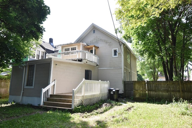 1600 Winslow St, Racine, WI 53404 - back of house featuring a balcony and a deck