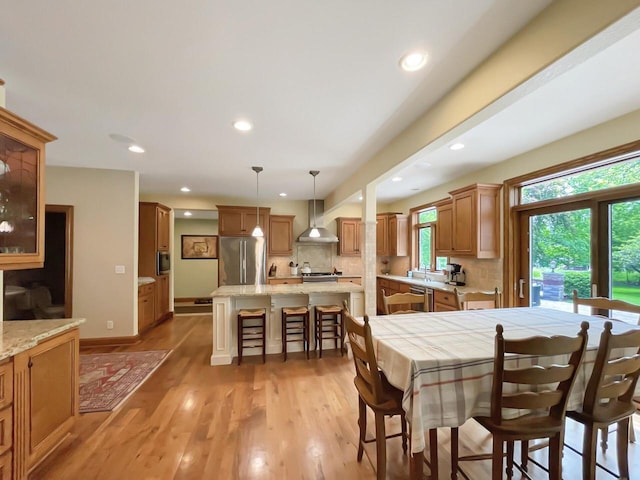 2307 W Willow Creek Ln, Sheboygan, WI 53083 - dining room featuring recessed lighting and light wood finished floors