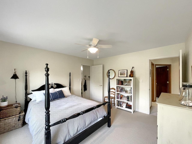 2307 W Willow Creek Ln, Sheboygan, WI 53083 - bedroom featuring light colored carpet and a ceiling fan