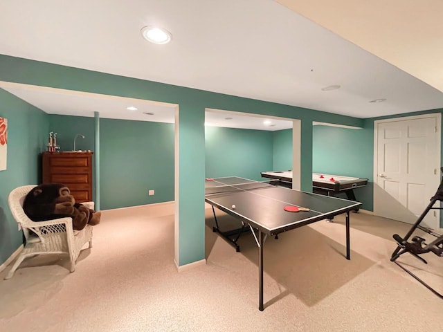 2307 W Willow Creek Ln, Sheboygan, WI 53083 - game room with carpet and recessed lighting