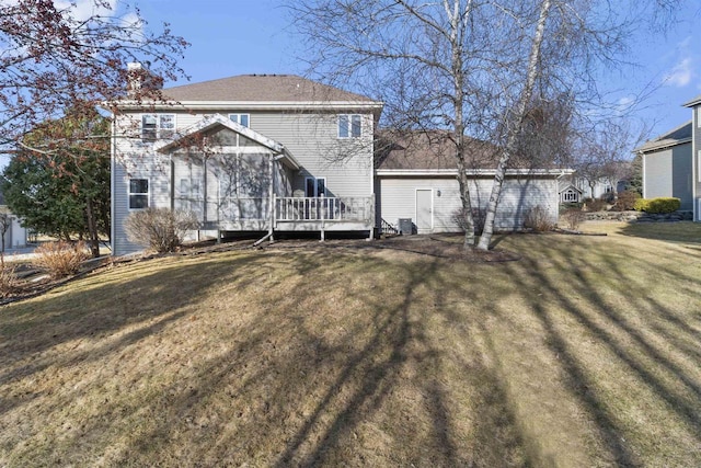 4227 Savannah Ct, Middleton, WI 53562 - rear view of house featuring a deck and a yard