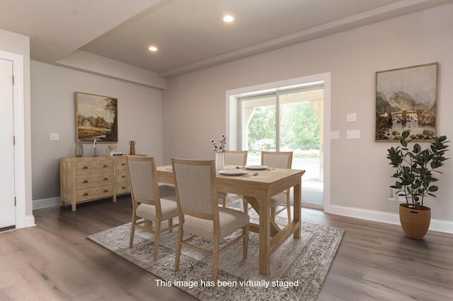 N69W29753 Ridgeview Ct, Hartland, WI 53029 - dining area with wood finished floors and recessed lighting