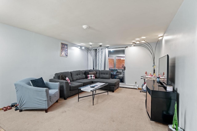 4050 W Rivers Edge Cir Unit 25, Brown Deer, WI 53209 - living area with light carpet and baseboard heating