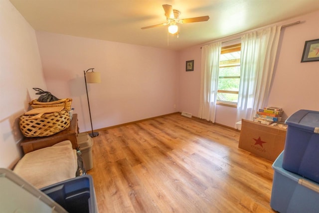 N5642 8th Dr, Westfield, WI 53964 - sitting room featuring a ceiling fan and light wood finished floors