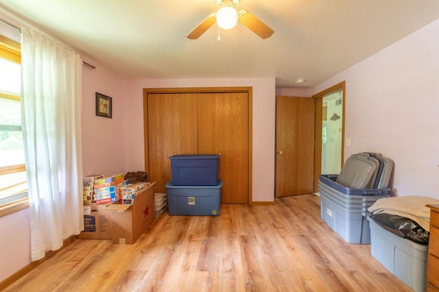 N5642 8th Dr, Westfield, WI 53964 - bedroom featuring wood finished floors, a closet, and ceiling fan