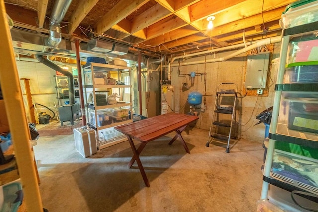 N5642 8th Dr, Westfield, WI 53964 - unfinished basement with electric panel and gas water heater