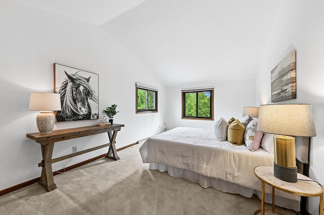 836 Pilgrim Pkwy, Elm Grove, WI 53122 - carpeted bedroom featuring lofted ceiling and baseboards