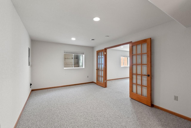 7062 S Fieldstone Ct, Franklin, WI 53132 - carpeted spare room with french doors and recessed lighting