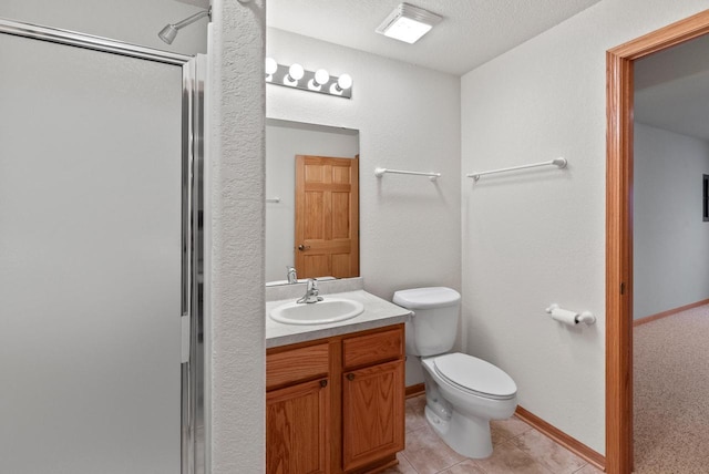 7062 S Fieldstone Ct, Franklin, WI 53132 - bathroom with a stall shower, vanity, and tile patterned floors