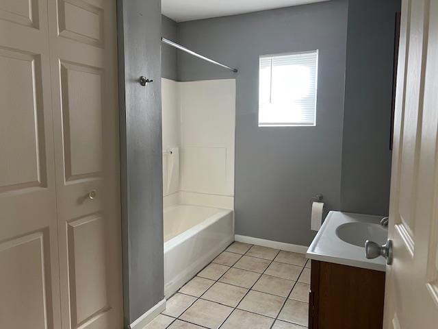 1153 W 7th Ave, Oshkosh, WI 54902 - full bathroom with shower / washtub combination, tile patterned floors, and vanity
