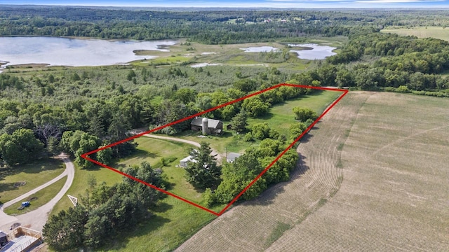 W6525 Beechnut Ave, Wild Rose, WI 54984 - view of property location with a nearby body of water and property boundaries highlighted