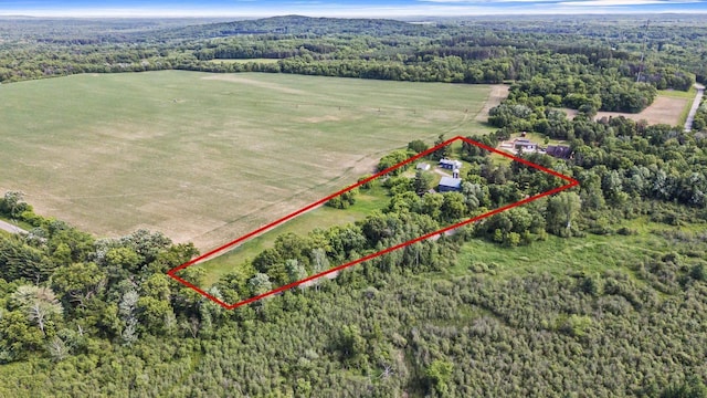 W6525 Beechnut Ave, Wild Rose, WI 54984 - overview of rural landscape featuring property parcel outlined