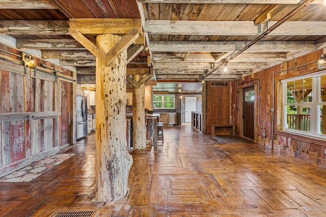 W1511 County Rd Hh, Fremont, WI 54940 - misc room with wooden walls