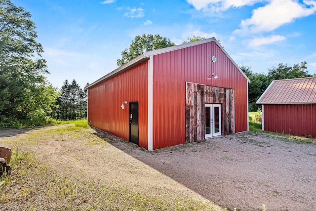 W1511 County Rd Hh, Fremont, WI 54940 - view of outbuilding featuring french doors