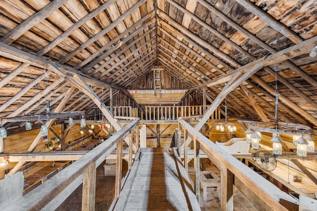 W1511 County Rd Hh, Fremont, WI 54940 - unfinished attic with an upstairs landing
