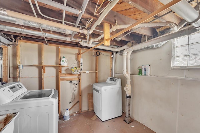 1235 Grove Ave, Racine, WI 53405 - below grade area featuring separate washer and dryer