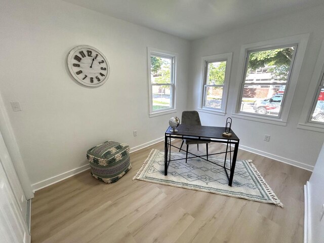 3041 N 52nd St, Milwaukee, WI 53210 - office area featuring wood finished floors and baseboards
