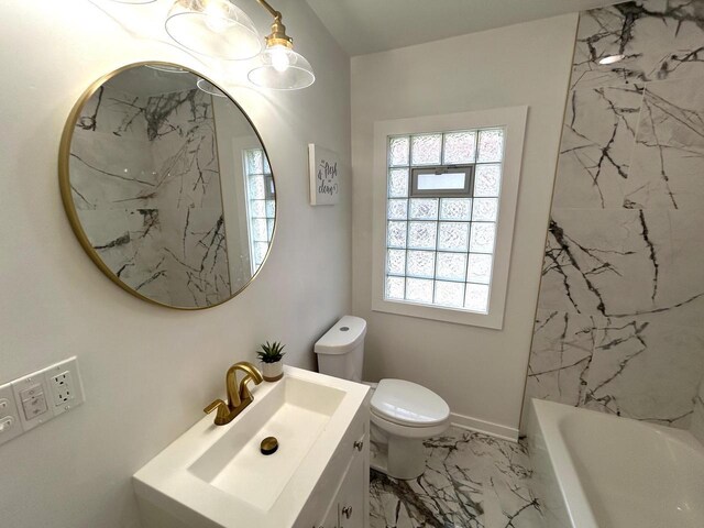 3041 N 52nd St, Milwaukee, WI 53210 - bathroom featuring marble finish flooring and vanity