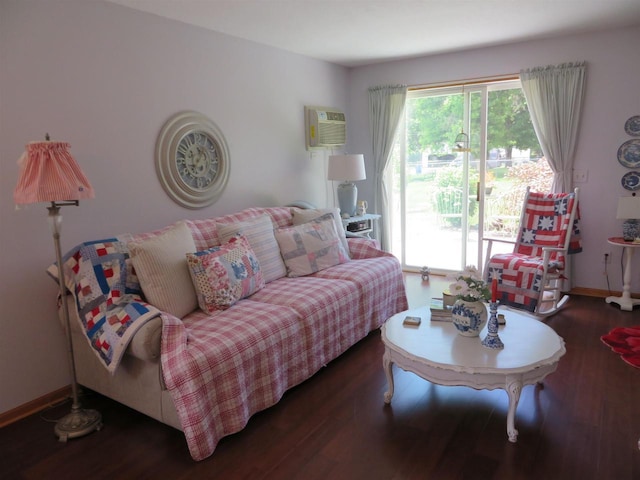 306 N Sales St Unit # 1, Merrill, WI 54452 - living room with wood finished floors and a wall unit AC